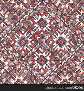 Vector Abstract Decorative Ethnic Pattern. Tribal Seamless Background.