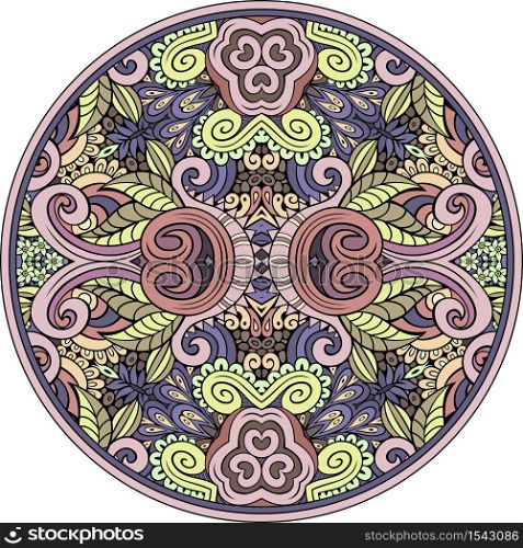Vector abstract decorative floral ethnic hand drawn mandala. Vector abstract floral ethnic hand drawn mandala