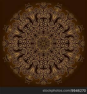 Vector abstract decorative floral ethnic round ornamental illustration.. Vector abstract floral ethnic ornamental illustration.