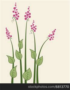 Vector abstract decorative flowers, meadow flowers, cards