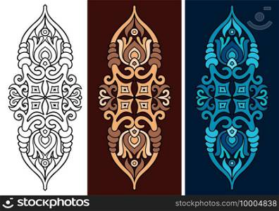 Vector abstract decorative nature ethnic ornamental elements set.. Vector abstract decorative nature elements set.