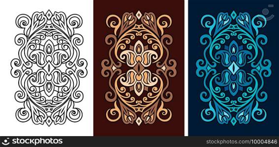 Vector abstract decorative nature ethnic ornamental elements set.. Vector abstract decorative nature elements set.