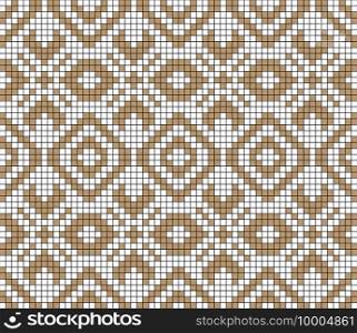Vector abstract decorative pixel art illustration. Mosaic background. Embroidery scheme. Vector abstract decorative pixel art illustration.