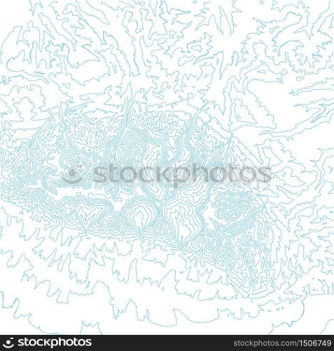 Vector abstract earth relief map. Generated conceptual elevation map. Isolines of landscape surface elevation. Geographic map conceptual design. Elegant background for presentations.