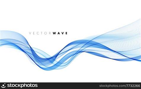 Vector abstract elegant colorful flowing blue color wave lines isolated on white background. Design element for wedding invitation, greeting card. Vector abstract colorful flowing wave lines isolated on white background. Design element for wedding invitation, greeting card