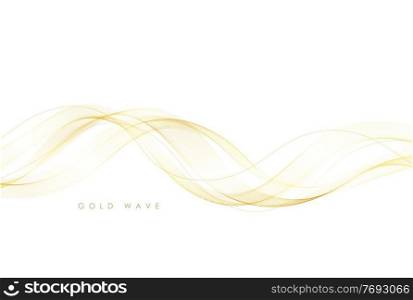 Vector abstract elegant colorful flowing gold wave lines isolated on white background. Design element for wedding invitation, greeting card. Vector abstract colorful flowing gold wave lines isolated on white background. Design element for wedding invitation, greeting card