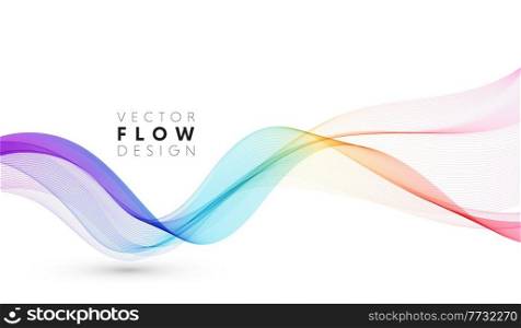 Vector abstract elegant colorful flowing spectrum wave lines isolated on white background. Design element for wedding invitation, greeting card. Vector abstract colorful flowing wave lines isolated on white background. Design element for wedding invitation, greeting card