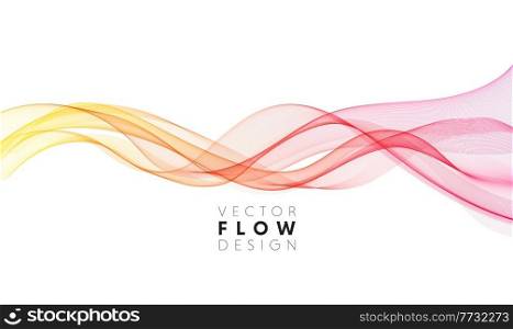 Vector abstract elegant colorful flowing spectrum wave lines isolated on white background. Design element for wedding invitation, greeting card. Vector abstract colorful flowing wave lines isolated on white background. Design element for wedding invitation, greeting card