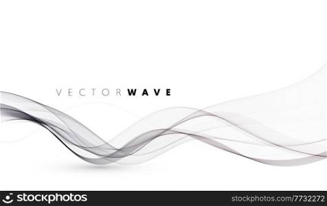 Vector abstract elegant flowing black wave lines isolated on white background. Design element for wedding invitation, greeting card. Vector abstract flowing wave lines isolated on white background. Design element for wedding invitation, greeting card