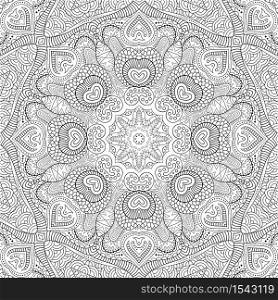 Vector abstract ethnic hand drawn line art seamless pattern. Vector ethnic hand drawn line art seamless pattern