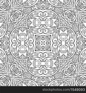 Vector abstract ethnic line art hand drawn background. Seamless sketchy pattern. Vector ethnic line art hand drawn background
