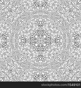 Vector abstract ethnic line art hand drawn background. Seamless sketchy pattern. Vector ethnic line art hand drawn background