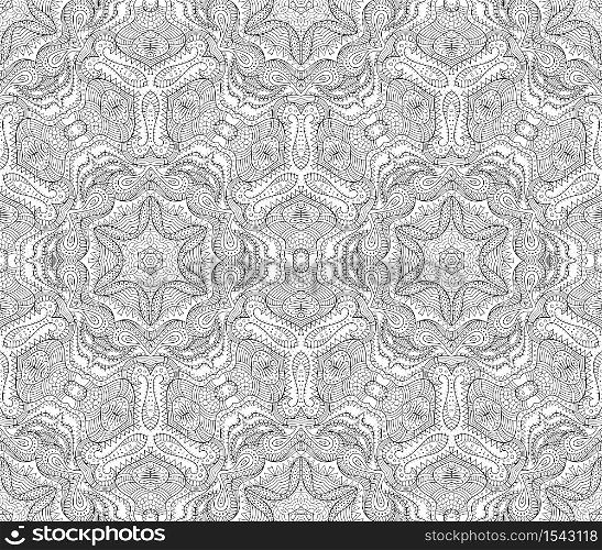 Vector abstract ethnic line art hand drawn background. Vector ethnic line art hand drawn background