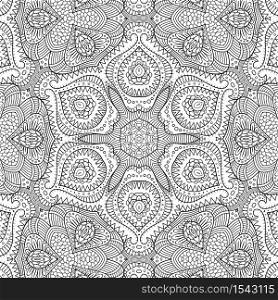 Vector abstract ethnic line art hand drawn seamless pattern. Vector ethnic line art hand drawn seamless pattern