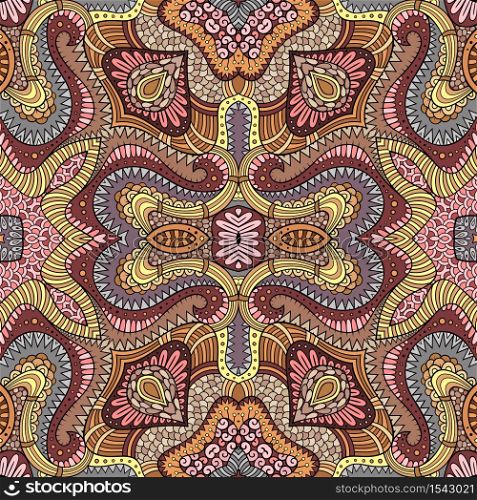 Vector abstract ethnic nature color hand drawn seamless pattern. Vector abstract ethnic hand drawn seamless pattern
