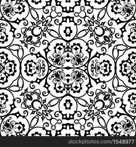 Vector abstract ethnic nature hand drawn ornamental background. Black and white seamless pattern. Vector ethnic hand drawn ornamental background.