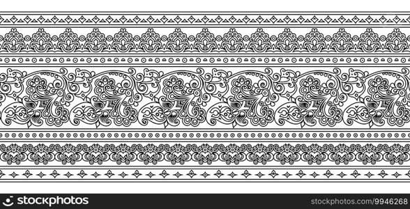 Vector abstract ethnic nature hand drawn ornamental background. Black and white seamless pattern. Vector ethnic hand drawn ornamental background