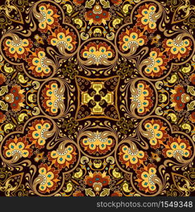 Vector abstract ethnic nature hand drawn ornamental background. Colorful seamless pattern. Vector ethnic nature ornamental background