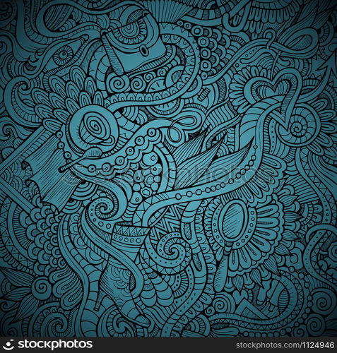 Vector abstract fashion decorative doodles art background. Vector fashion decorative doodles background