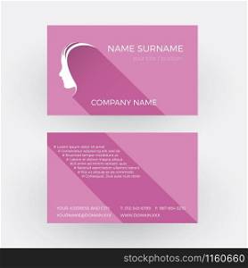 Vector Abstract female head. Business card