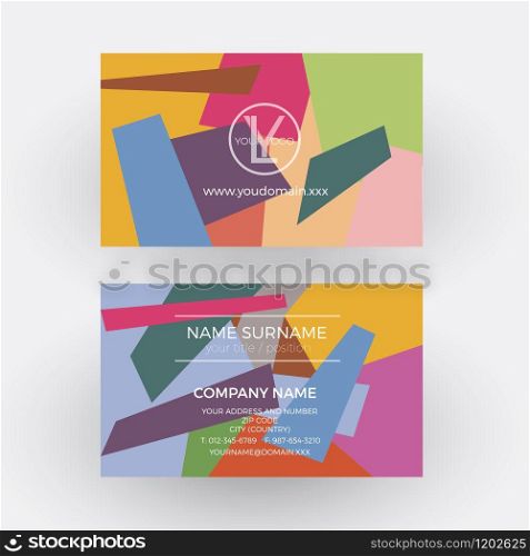 Vector abstract flat design. Business card
