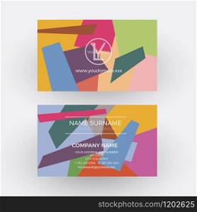 Vector abstract flat design. Business card