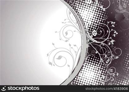 vector abstract floral background with halftone