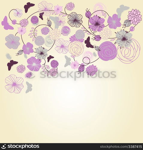 vector abstract floral background with place for your text