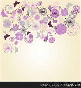 vector abstract floral background with place for your text