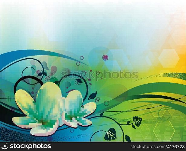 vector abstract floral background with plumeria