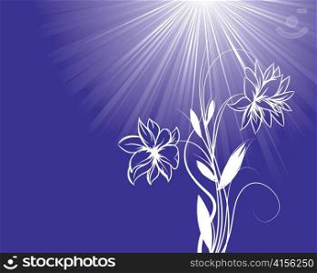 vector abstract floral background with ray
