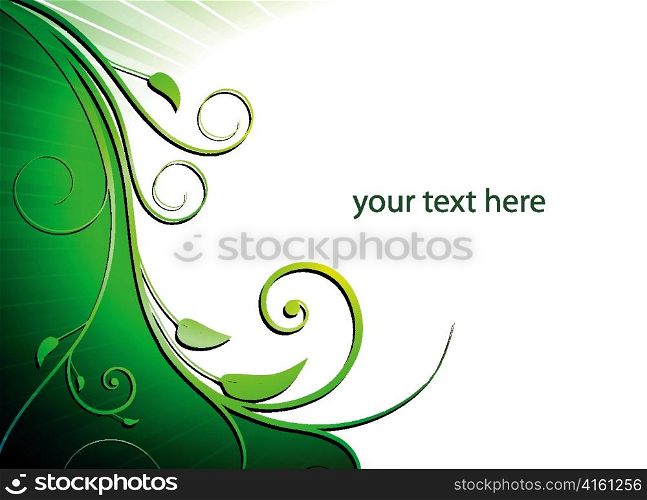 vector abstract floral background with rays