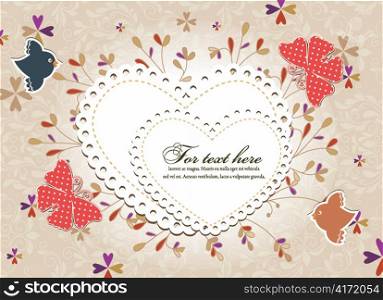 vector abstract floral frame