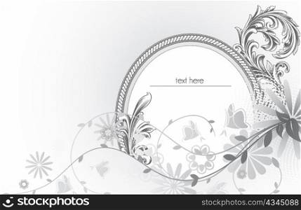 vector abstract floral frame