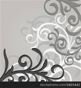 vector abstract floral pattern, vintage, monochrome, place for your text