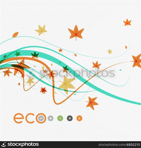 Vector abstract floral waves with leaves, nature abstract backgrounds