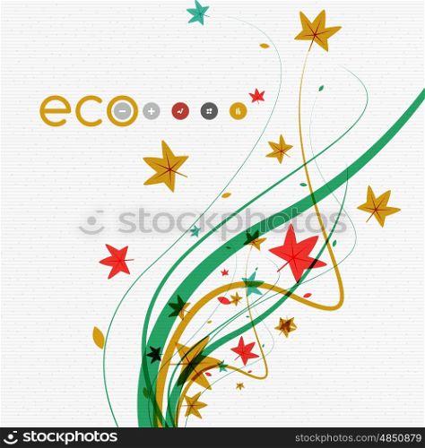 Vector abstract floral waves with leaves, nature abstract backgrounds