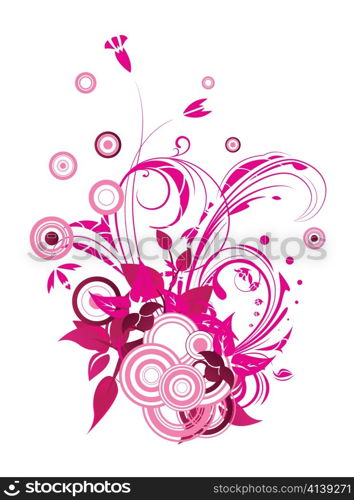 vector abstract floral with circles