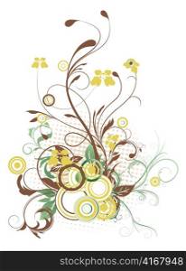 vector abstract floral with circles