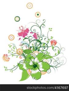 vector abstract flower with circles