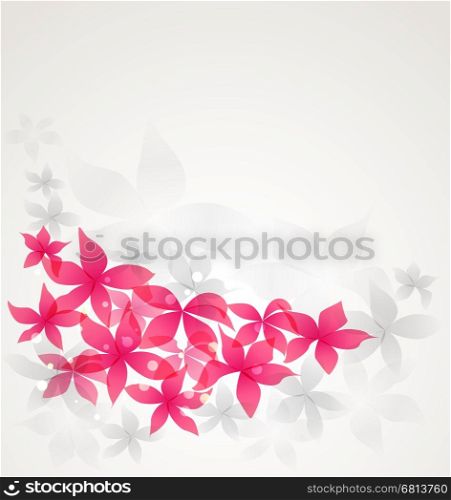 Vector Abstract flowers. Vector illustration background with colored abstract flowers