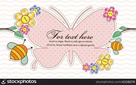 vector abstract frame with bees