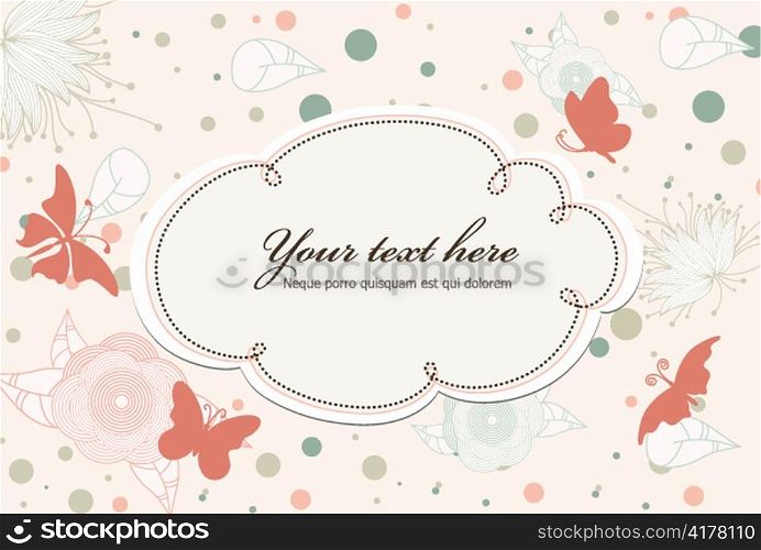 vector abstract frame with floral