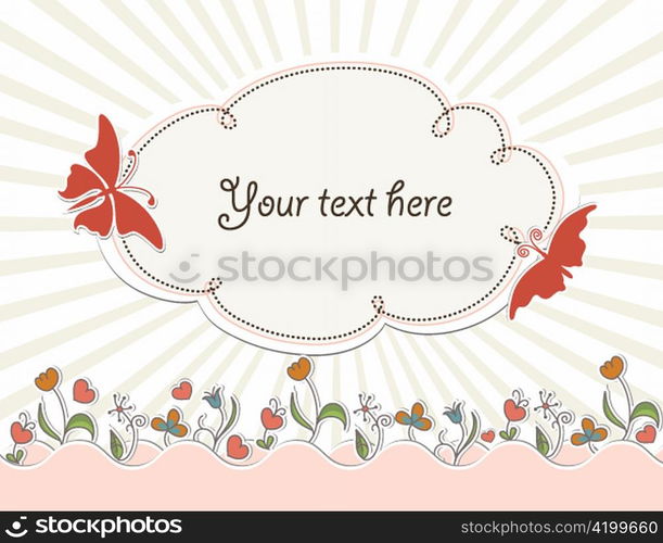 vector abstract frame with rays