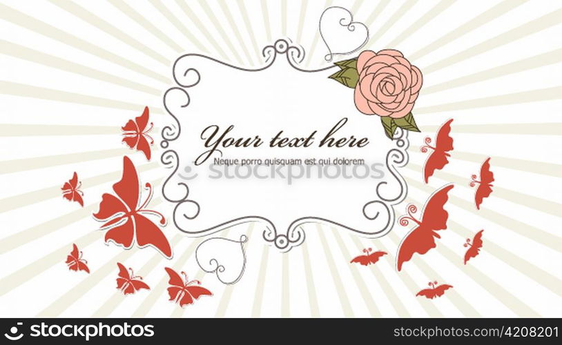 vector abstract frame with rays