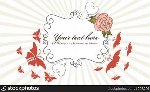 vector abstract frame with rays