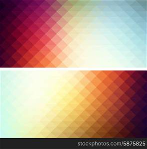 Vector abstract geometric background with triangle. Vector color abstract geometric banner with triangle shapes.
