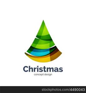 Vector abstract geometric Christmas tree icon. Vector abstract geometric Christmas tree icon. Vector New Year concept created with waves