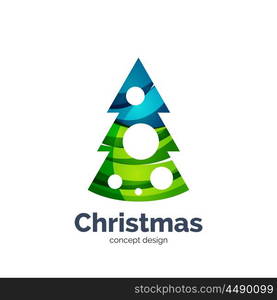 Vector abstract geometric Christmas tree icon. Vector abstract geometric Christmas tree icon. Vector New Year concept created with waves