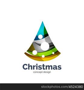 Vector abstract geometric Christmas tree icon. Vector abstract geometric Christmas tree icon. Vector New Year concept created with waves